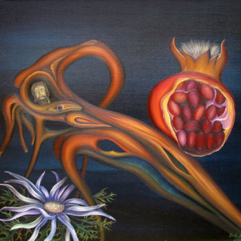 Pintura intitulada "Symbolism" por Vinko Hlebs, Obras de arte originais, Óleo