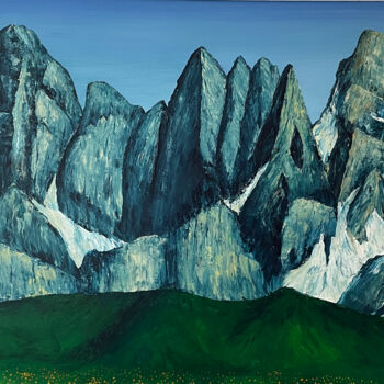 Pintura titulada "Mountains 3" por Vinko Hlebs, Obra de arte original, Oleo