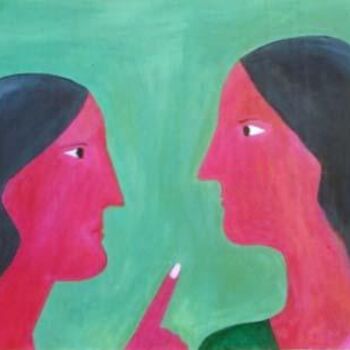 Painting titled "Dialogue I" by Vinod Gaur, Original Artwork
