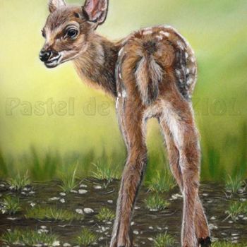 Painting titled "BAMBY" by Eve Oziol, Original Artwork