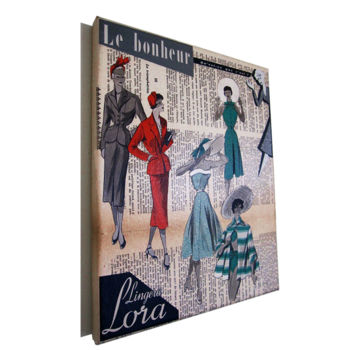 Collagen mit dem Titel "La mode en 1950" von Vintage Daily Art, Original-Kunstwerk, Scherenschnitt