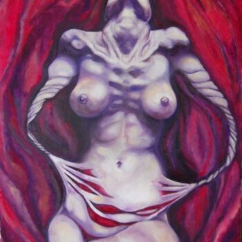 Painting titled "In my period" by Vio, Original Artwork, Oil