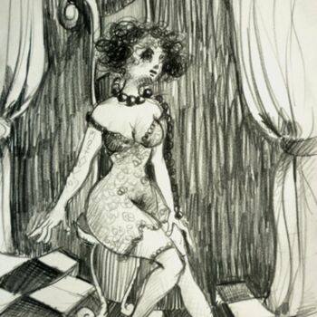 Drawing titled "04-11 biancoenero" by Viola Di Massimo, Original Artwork, Graphite