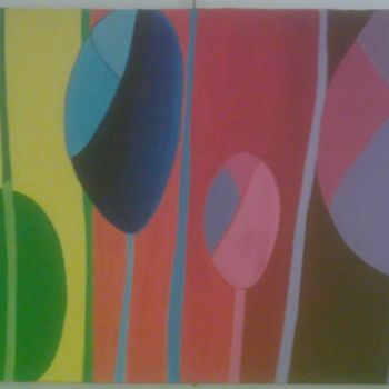 Malerei mit dem Titel "tulipes multicolore…" von Nadia Viola Berra, Original-Kunstwerk