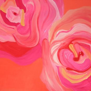 Painting titled "roses rouges" by Nadia Viola Berra, Original Artwork