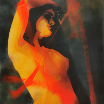 Schilderij getiteld "Fanm Nudite II" door Violeta Crăciun (Malina), Origineel Kunstwerk, Acryl