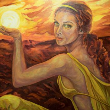 Pintura titulada "LA SALAMANDRA (Fueg…" por Carmen Plaza, Obra de arte original