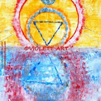 Malarstwo zatytułowany „COSMIC MIRROR by vi…” autorstwa Violett Art, Oryginalna praca, Olej
