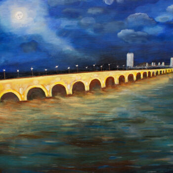 Peinture intitulée "Bridge" par Violetta André, Œuvre d'art originale, Huile