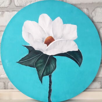 绘画 标题为“Flower painting Mag…” 由Violetta Golden, 原创艺术品, 油 安装在木质担架架上