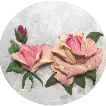 Peinture intitulée "Rose -queen of the…" par Violetta Golden, Œuvre d'art originale, Acrylique Monté sur Panneau de bois