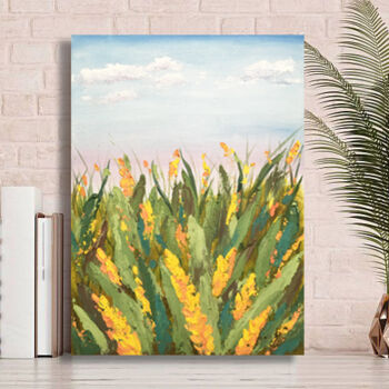 제목이 ""California meadows…"인 미술작품 Violetta Golden로, 원작, 기름 판지에 장착됨