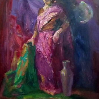 Pintura intitulada "Болливуд" por Violetta Vod, Obras de arte originais, Óleo