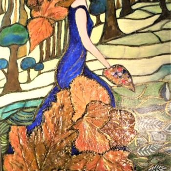 Painting titled ""Fantaisie bleue"" by Viva, Original Artwork, Acrylic