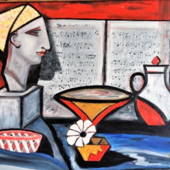 Painting titled "l-egyptien" by Viva, Original Artwork, Oil
