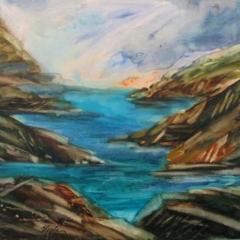 Painting titled "Lake" by Viorela, Original Artwork