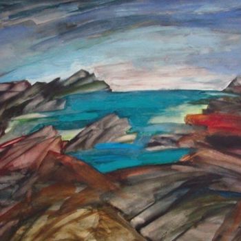 Painting titled "Lake side" by Viorela, Original Artwork