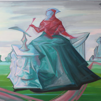 Ζωγραφική με τίτλο "waiting in the vall…" από Aleksey Karpik, Αυθεντικά έργα τέχνης, Λάδι Τοποθετήθηκε στο Ξύλινο φορείο σκε…