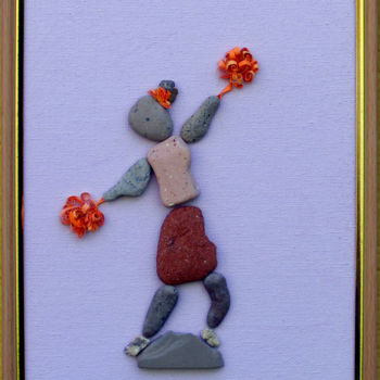 Sculpture titled "Cheerleading.Collag…" by Ludmila Ivanova, Original Artwork, Stone