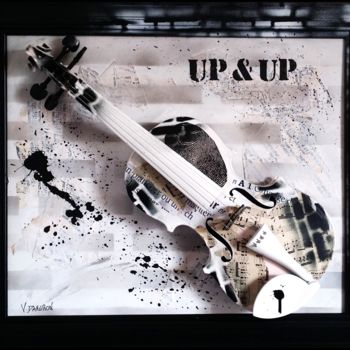 Collages intitulée "Up and up" par Virginie Dahuron, Œuvre d'art originale, Sculpture