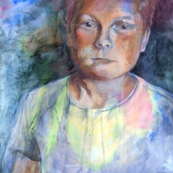 Malerei mit dem Titel "Portrait Joshua" von Virginie De Barbeyrac, Original-Kunstwerk, Acryl