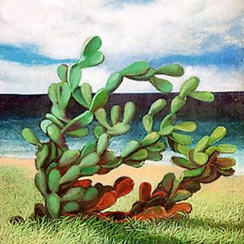 Schilderij getiteld "Le cactus" door Virgilio Jatosti, Origineel Kunstwerk