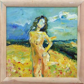 Картина под названием "Nude" - Virgiliu Filipov, Подлинное произведение искусства, Масло