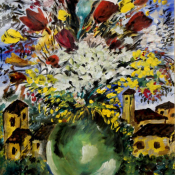Painting titled "fiori-con-calla.jpg" by Virginia Iarocci, Original Artwork