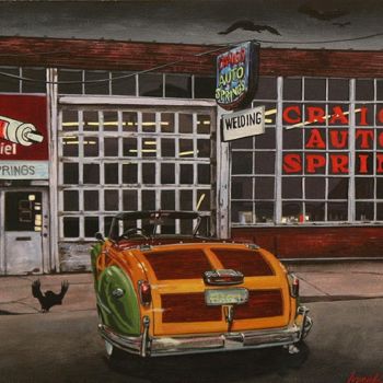 Painting titled "Chrysler at Craig's" by Virginia Ivanicki, Original Artwork