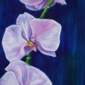 Painting titled "Orquídeas" by Virginia Palomeque, Original Artwork, Oil