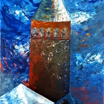 Painting titled "GALATA" by Virginie B, Original Artwork, Acrylic Mounted on Wood Stretcher frame
