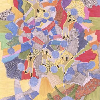 Disegno intitolato "Arborescence" da Virginie Dorseuil, Opera d'arte originale, Inchiostro