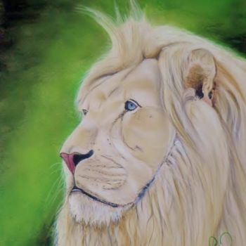 제목이 "Bouba, le lion blanc"인 그림 Virginie Etignard로, 원작, 파스텔