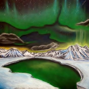 Dessin intitulée "aurores boréales" par Virginie Etignard, Œuvre d'art originale, Pastel