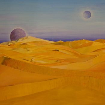 Painting titled "Les dunes aux deux…" by Virginie Etignard, Original Artwork, Acrylic