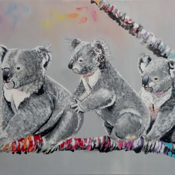 Peinture intitulée "Petits koalas sur b…" par Virginie Etignard, Œuvre d'art originale, Acrylique