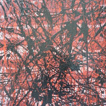 Schilderij getiteld "Le rouge et le noir" door Vie, Origineel Kunstwerk, Acryl