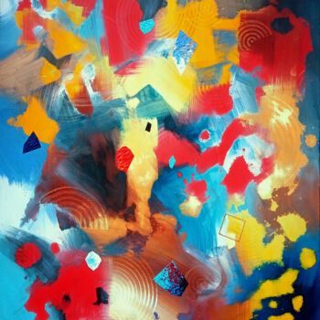 Картина под названием "Oméca" - Virginie Mérimée (Vim), Подлинное произведение искусства, Акрил Установлен на Деревянная рам…