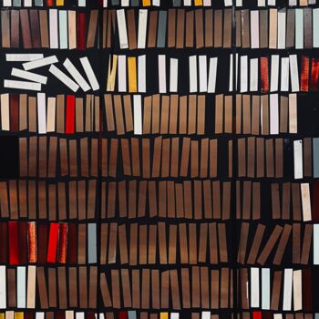 Malerei mit dem Titel "La bibliothèque d’u…" von Virginie Munch, Original-Kunstwerk, Acryl Auf Keilrahmen aus Holz montiert