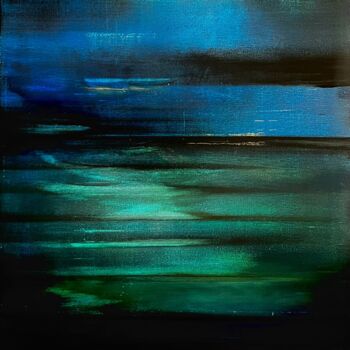 Painting titled "Les eaux du Costa R…" by Virginie Munch, Original Artwork, Acrylic Mounted on Wood Stretcher frame