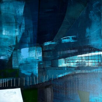Pittura intitolato "La verrière bleue" da Virginie Munch, Opera d'arte originale, Acrilico Montato su Telaio per barella in…