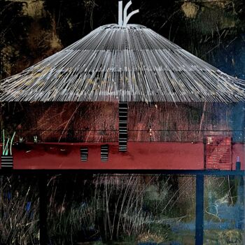 Malerei mit dem Titel "En voyage dans l’oc…" von Virginie Munch, Original-Kunstwerk, Acryl Auf Keilrahmen aus Holz montiert