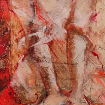 Painting titled "Femme assise" by Virginie Nègre, Original Artwork, Acrylic