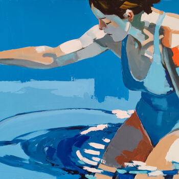 「Ronds dans l'eau」というタイトルの絵画 Virginie Schroederによって, オリジナルのアートワーク, アクリル