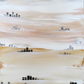 Painting titled "brume hivernale" by Virginie Seguier, Original Artwork, Acrylic