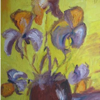 Peinture intitulée "Iris" par Virginica Bobolocu, Œuvre d'art originale, Huile