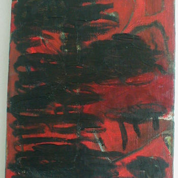 Painting titled "Rouge Noir" by Virginie Gallé, Original Artwork, Oil