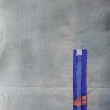Peinture intitulée "Gris-bleu n°1" par Virginie Gallé, Œuvre d'art originale, Huile