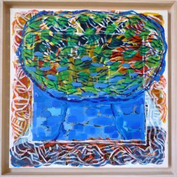 Peinture intitulée "Chêne Bleu" par Virginie Gallé, Œuvre d'art originale, Acrylique