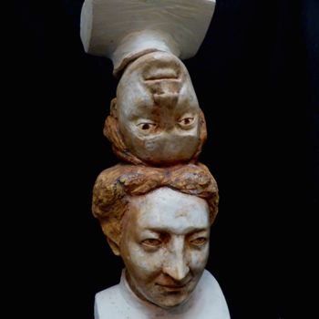 Sculpture titled "les soeurs Tatin" by Péchard, Original Artwork, Ceramics
